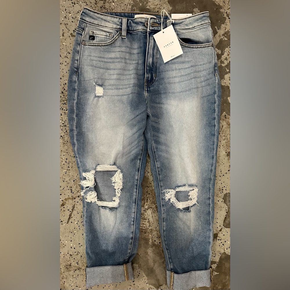 Kancan high waisted distressed mom jeans